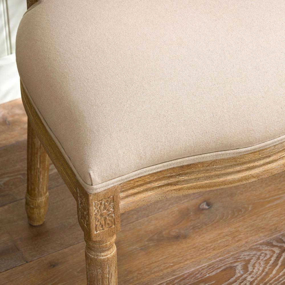 Sienna Beau Linen Round Back Chair, Weathered Oak / Natural